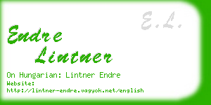 endre lintner business card